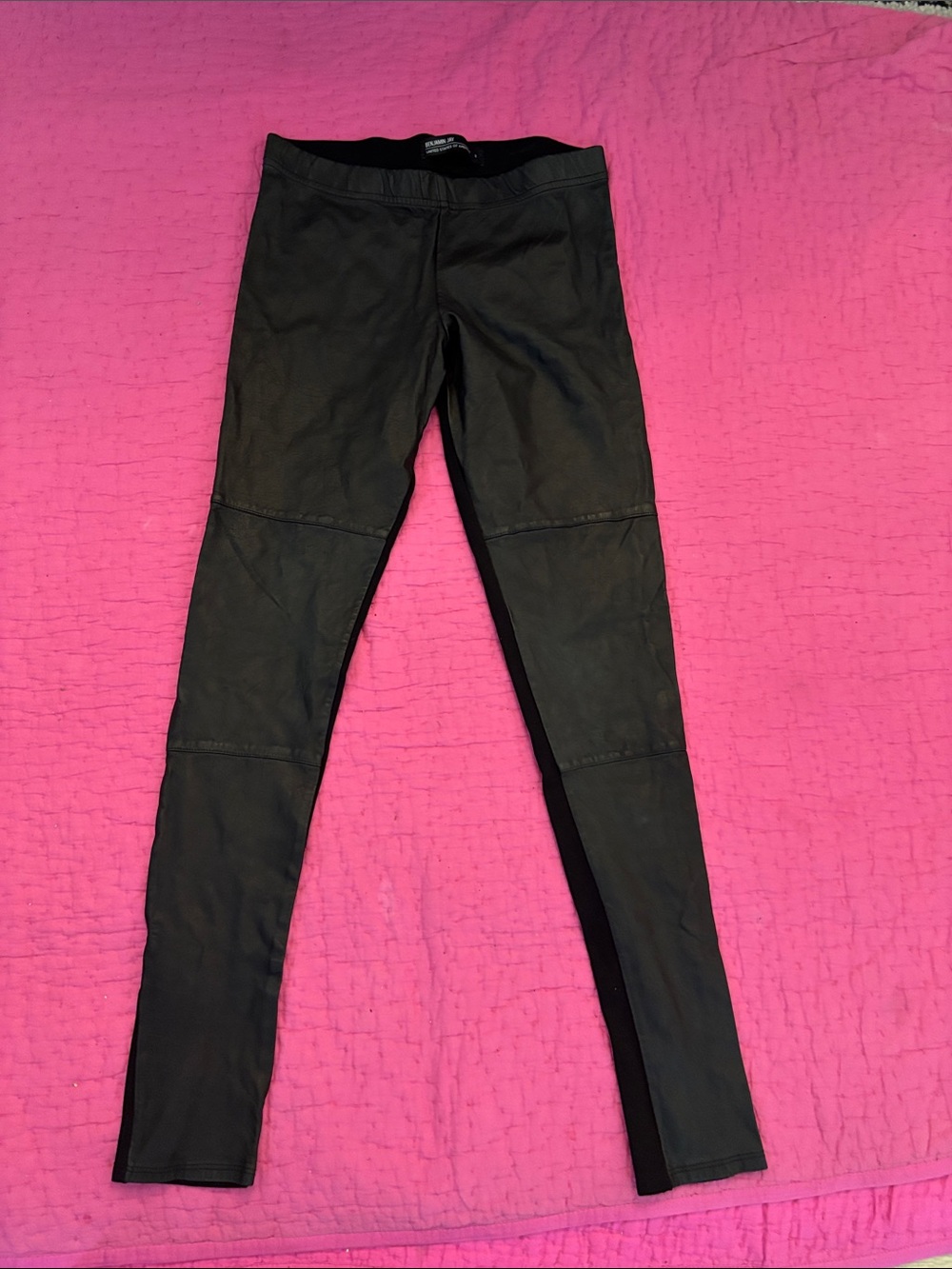 Benjamin Jay Women's Black  genuine leather front Leggings, S